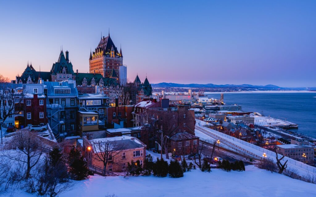 Quebec au Canada sous la neige